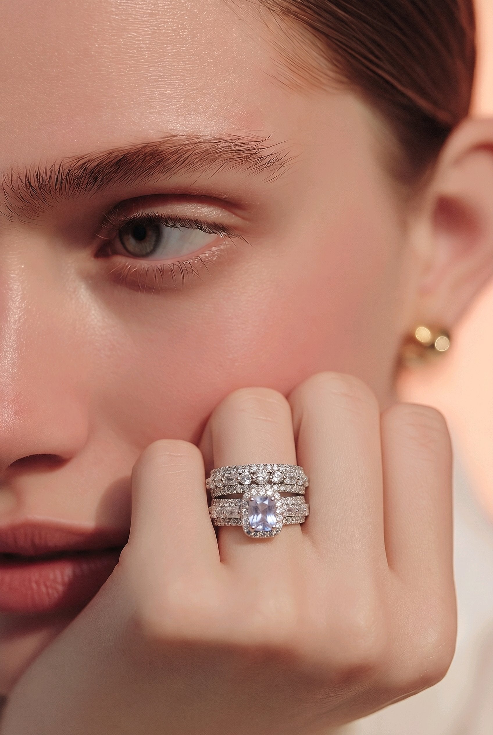 Lumière Halo Bridal Ring Set