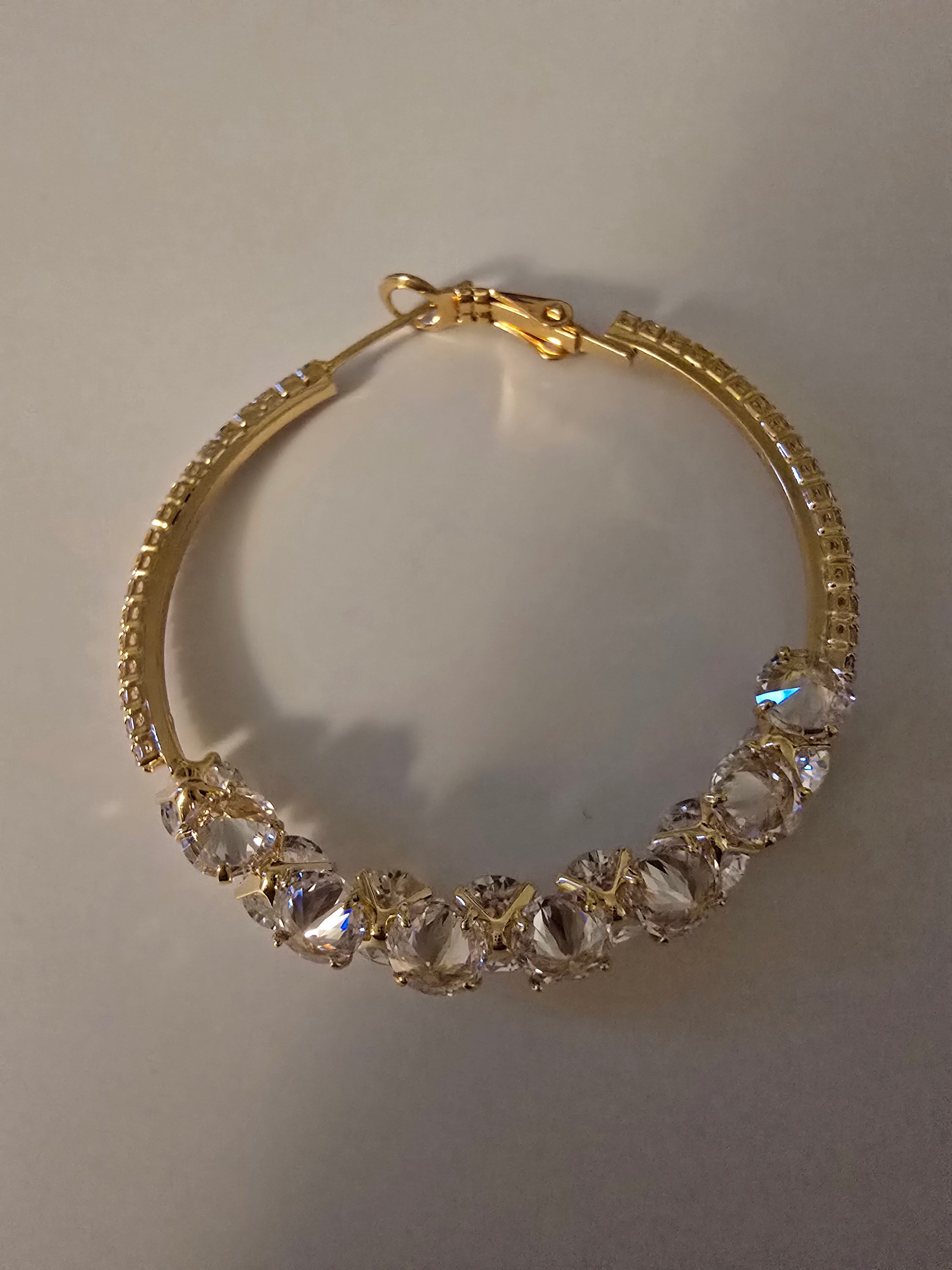 Cubic Zirconia Cluster Hoop Earrings
