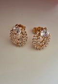CZ Teardrop Halo Statement Earrings