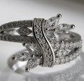 Luxe Sparkling Floral Wrap Ring (Adjustable)