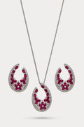 Rosa Crescent CZ Necklace & Earring Set