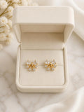 CZ Bow Stud Earrings