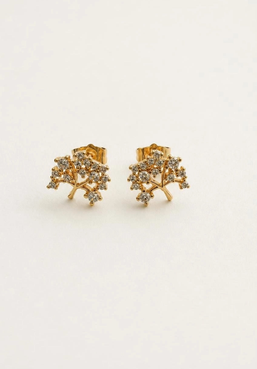 CZ Tree of Life Stud Earrings