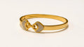 Gold-Tone Double Heart Roman Numeral Bangle Bracelet