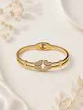 Gold-Tone Clover Bangle Bracelet