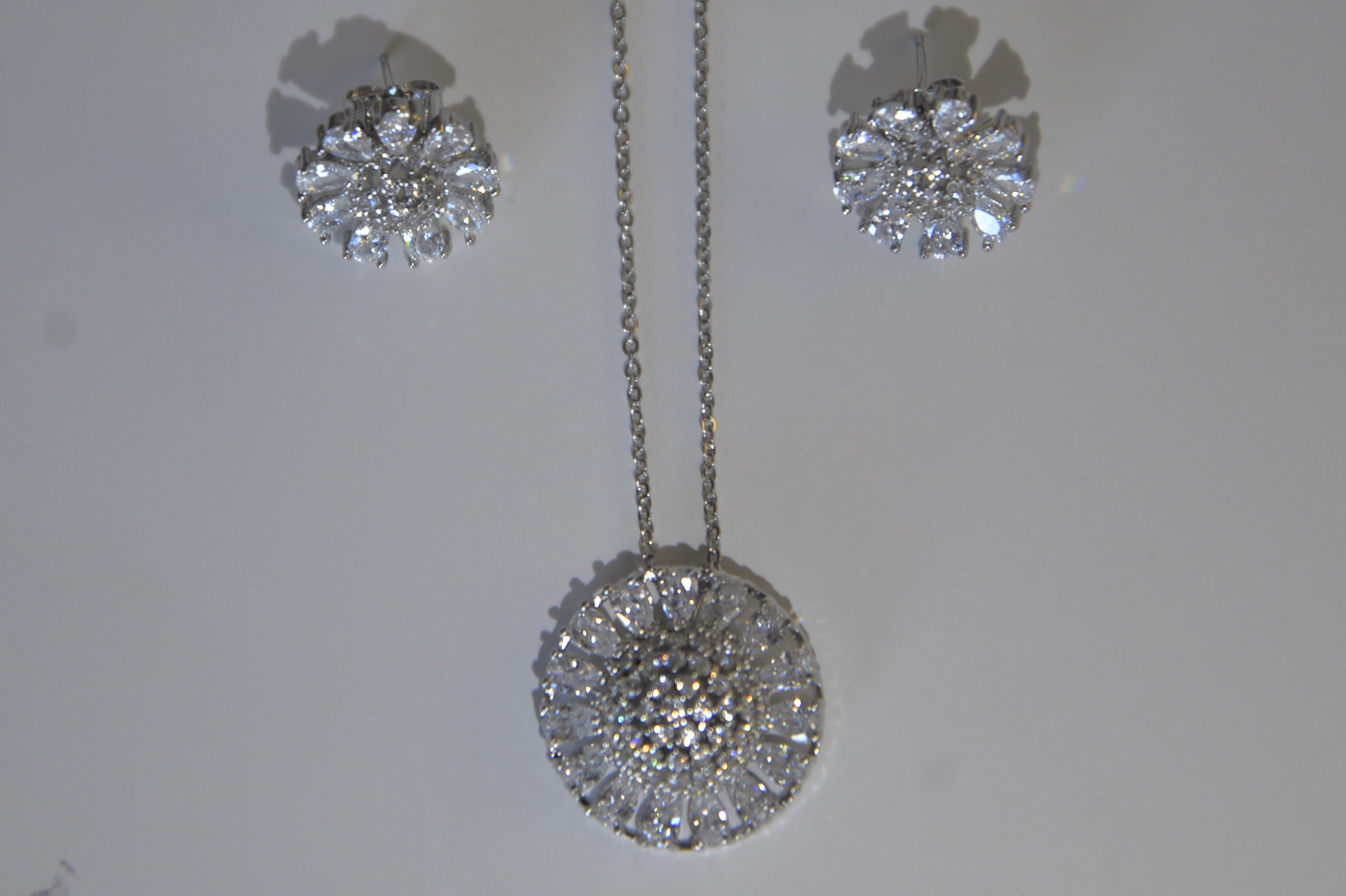 Soleil Sunburst CZ Necklace & Earring Set