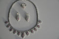 Pink Blossom Cubic Zirconia Jewelry Set