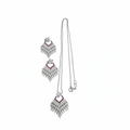 Cascade Bloom cubic zirconia necklace and earring set on white background